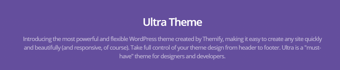 Ultra Theme Review Page Concept