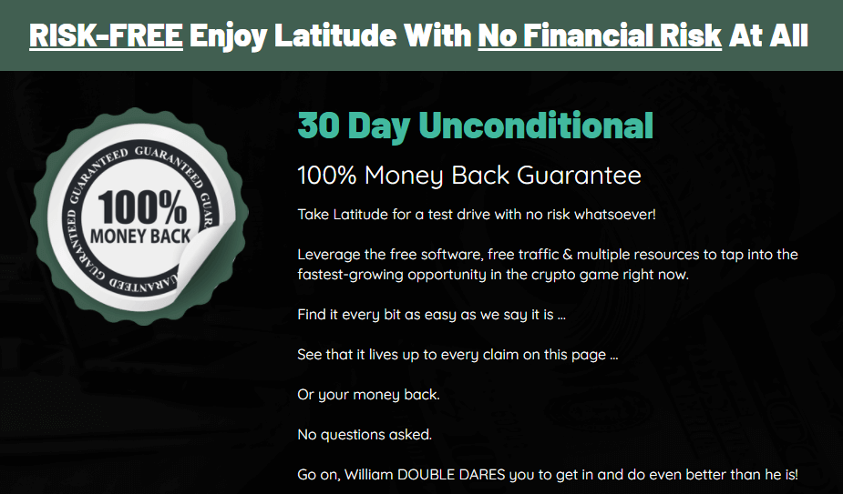 Latitude NFT Program 30 Days Money Back Guarantee